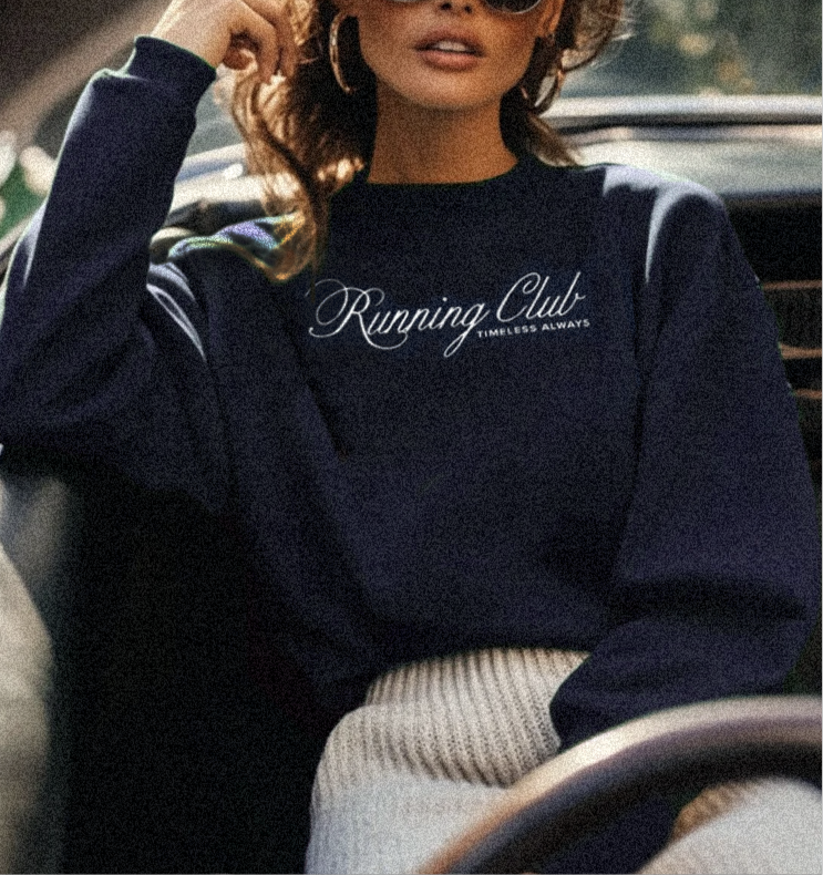 Running Club Sweatshirt Navy/White