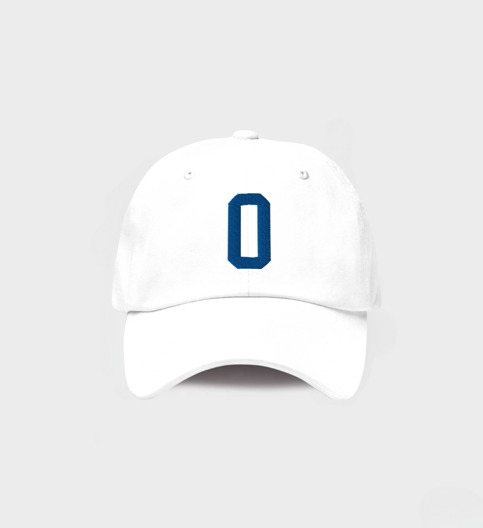 Custom Single letter Hat White/Navy