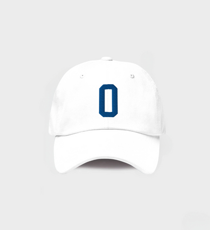 Custom Single letter Hat White/Navy