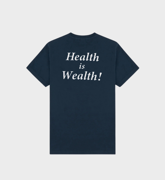 Health is Wealth T-Shirt Navy/White