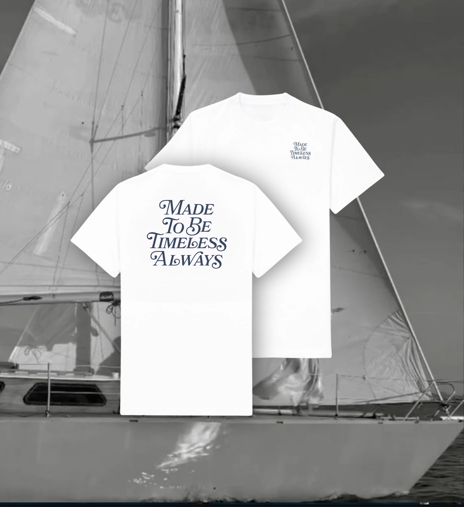 Made To Be Timeless T-Shirt White/Navy