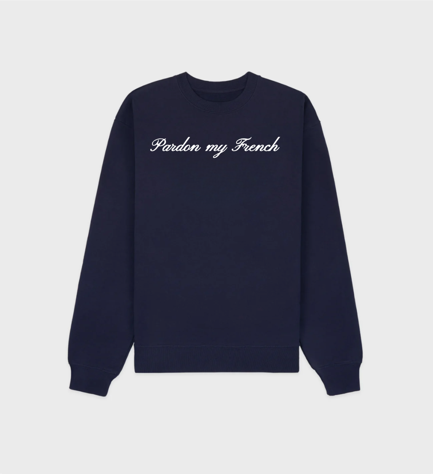 Pardon My French Navy/White