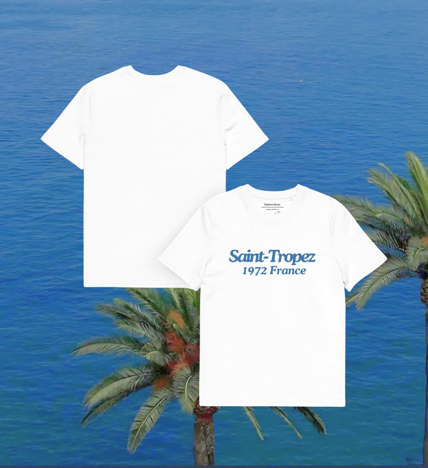 St-Tropez 1972 T-Shirt - White/Sky