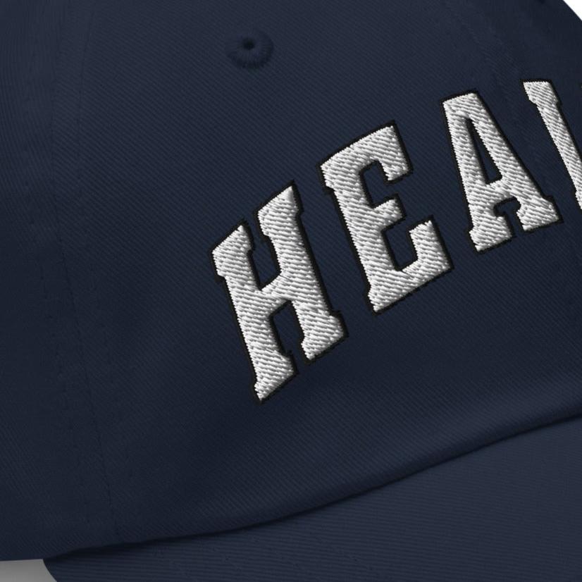 Health Hat - Navy with White Embroidered Classic Design