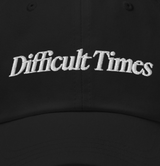 Difficult Times Hat Black/White