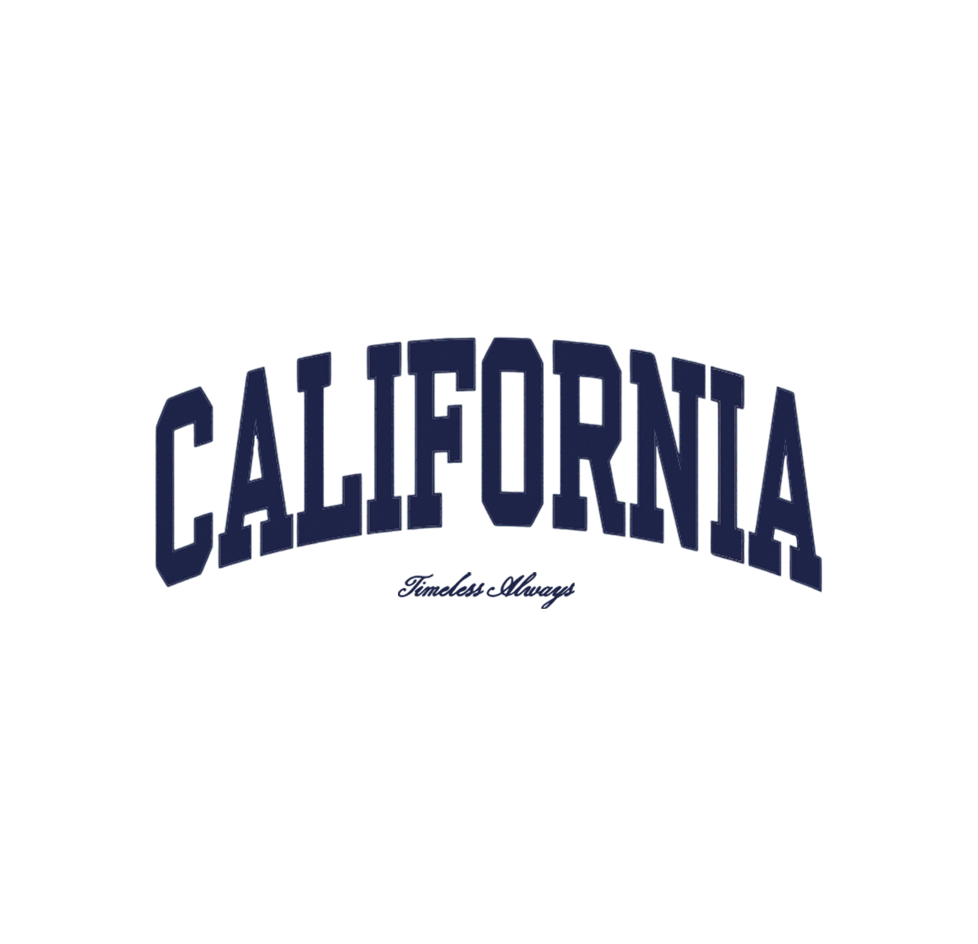  California T-Shirt in white with navy blue California design, unisex, made from organic cotton, shrunk-free, perfect for casual wear.