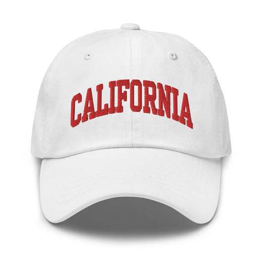 California Hat White/Red