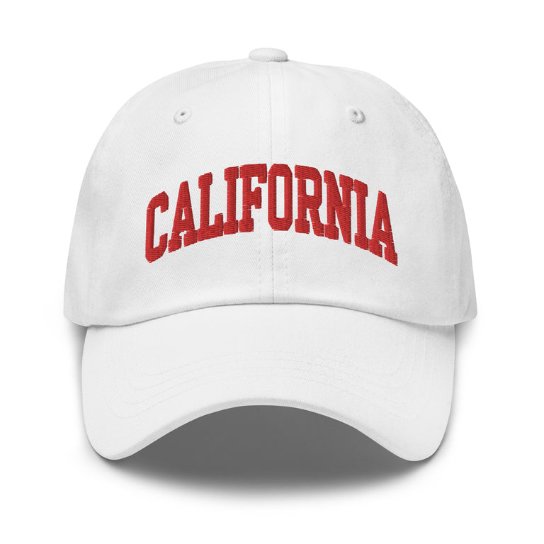 California Hat White/Red