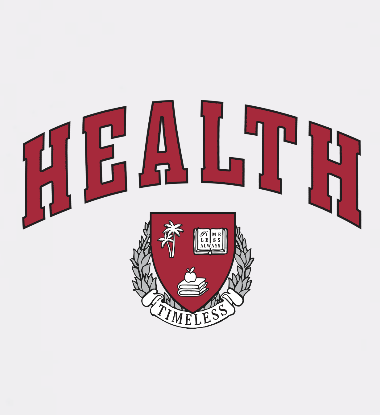 Health College Sweatshirt, relaxed fit recommendations for men and women, sustainable cotton