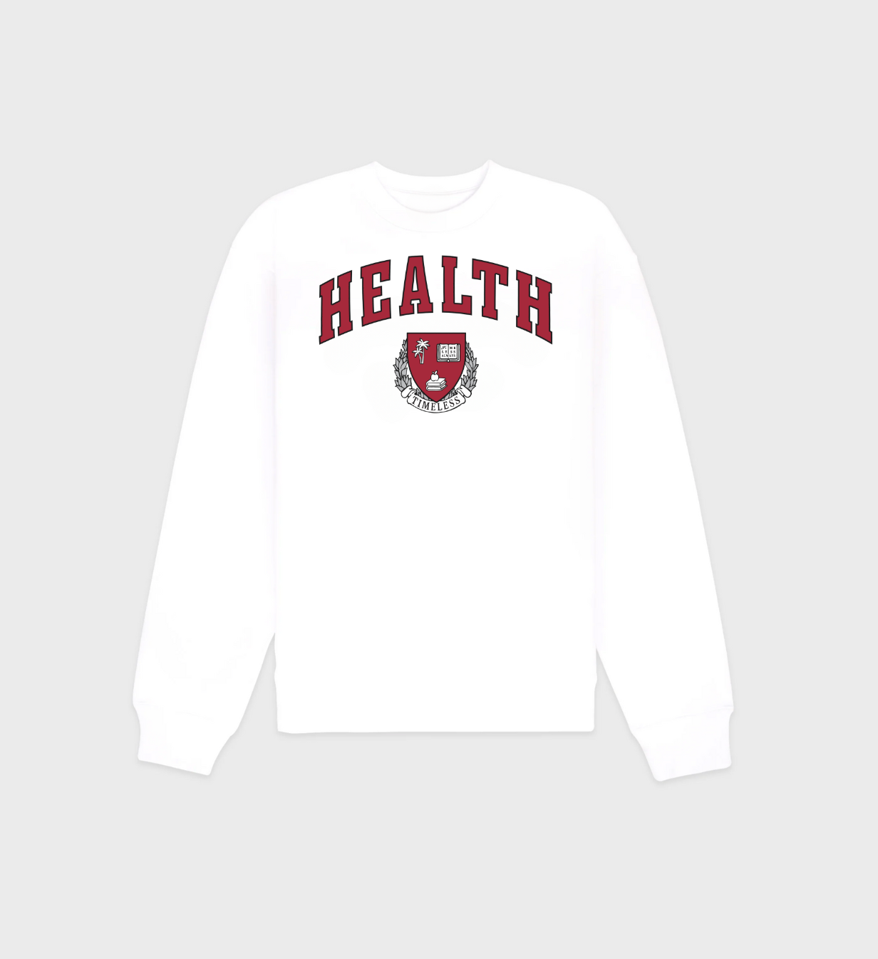 Classic Health College Sweatshirt, side-seamed, double-needle stitched, organic cotton