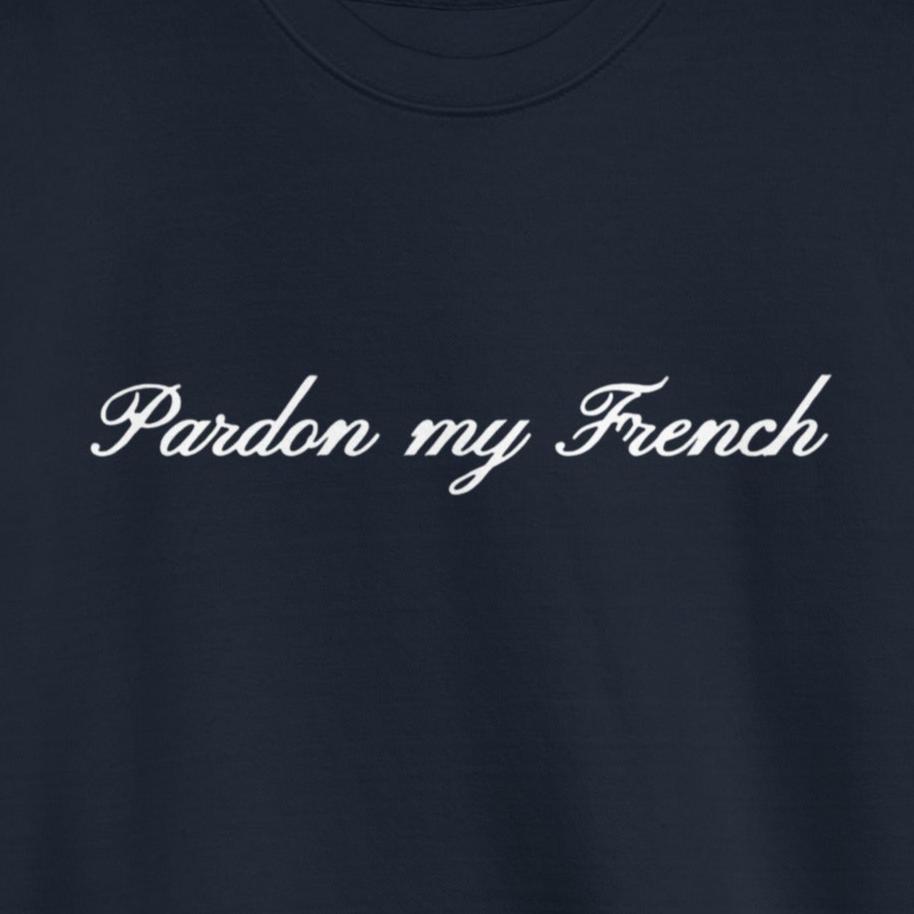 Pardon My French Navy/White