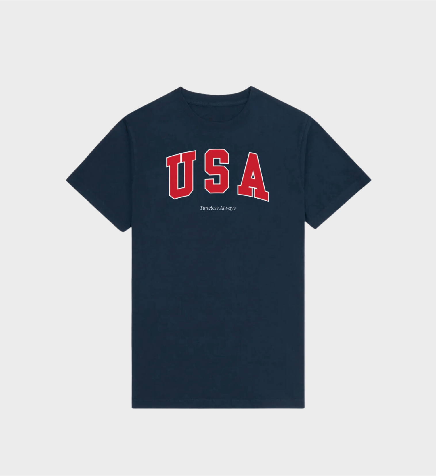 USA T-Shirt in navy with red 